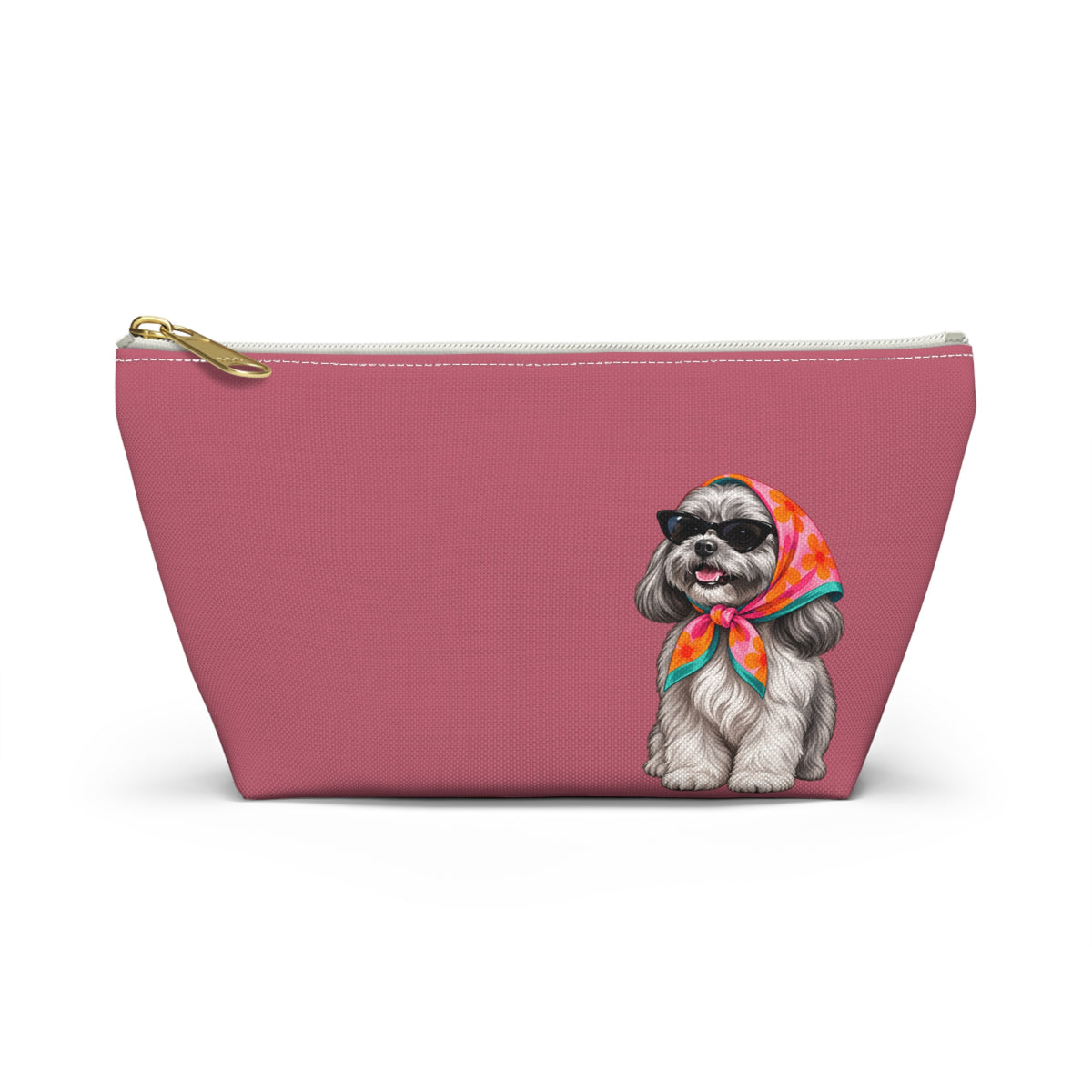 Shih Tzu makeup pouch with printed dog artwork — image 1 of 6
