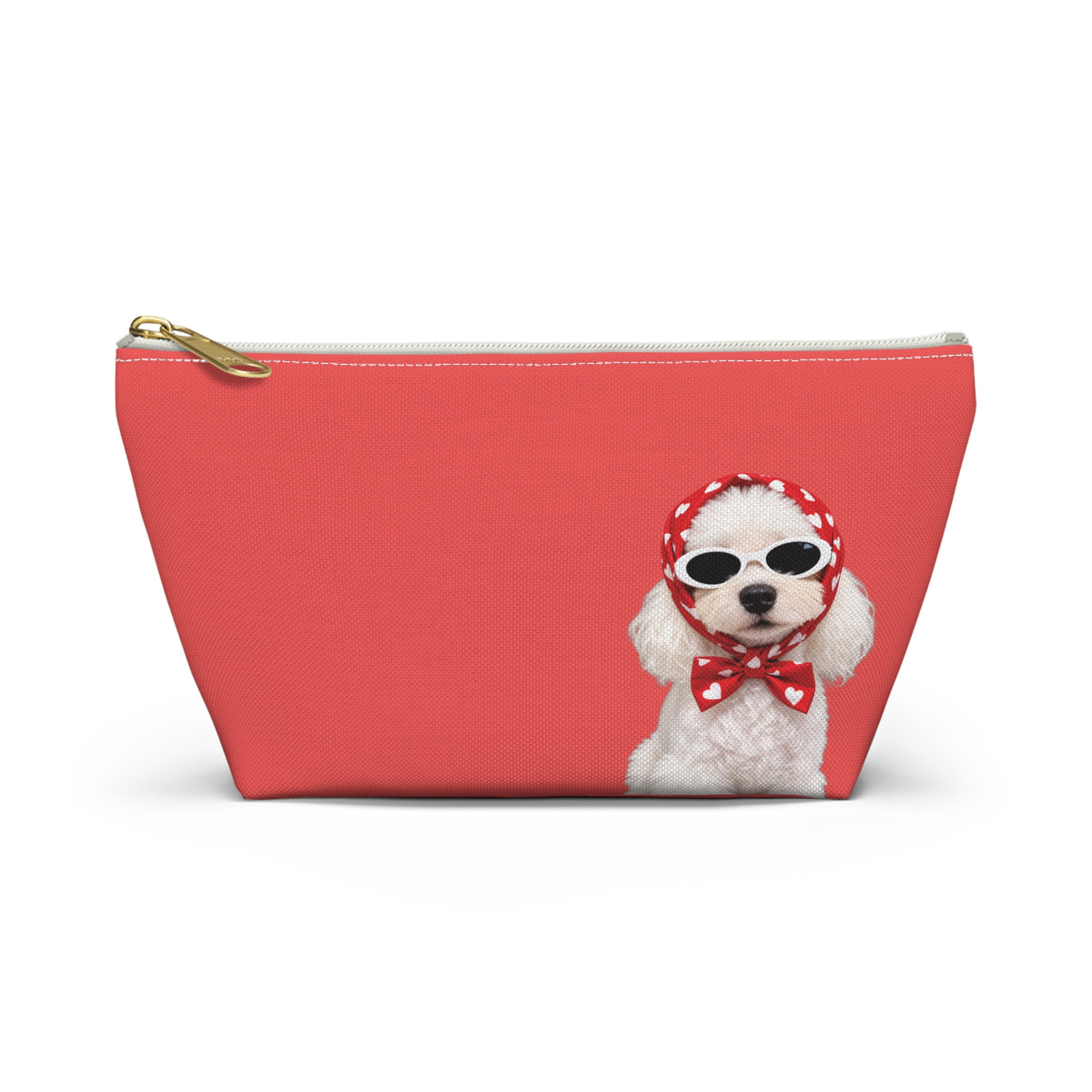 Poodle makeup pouch with printed dog artwork — image 2 of 7