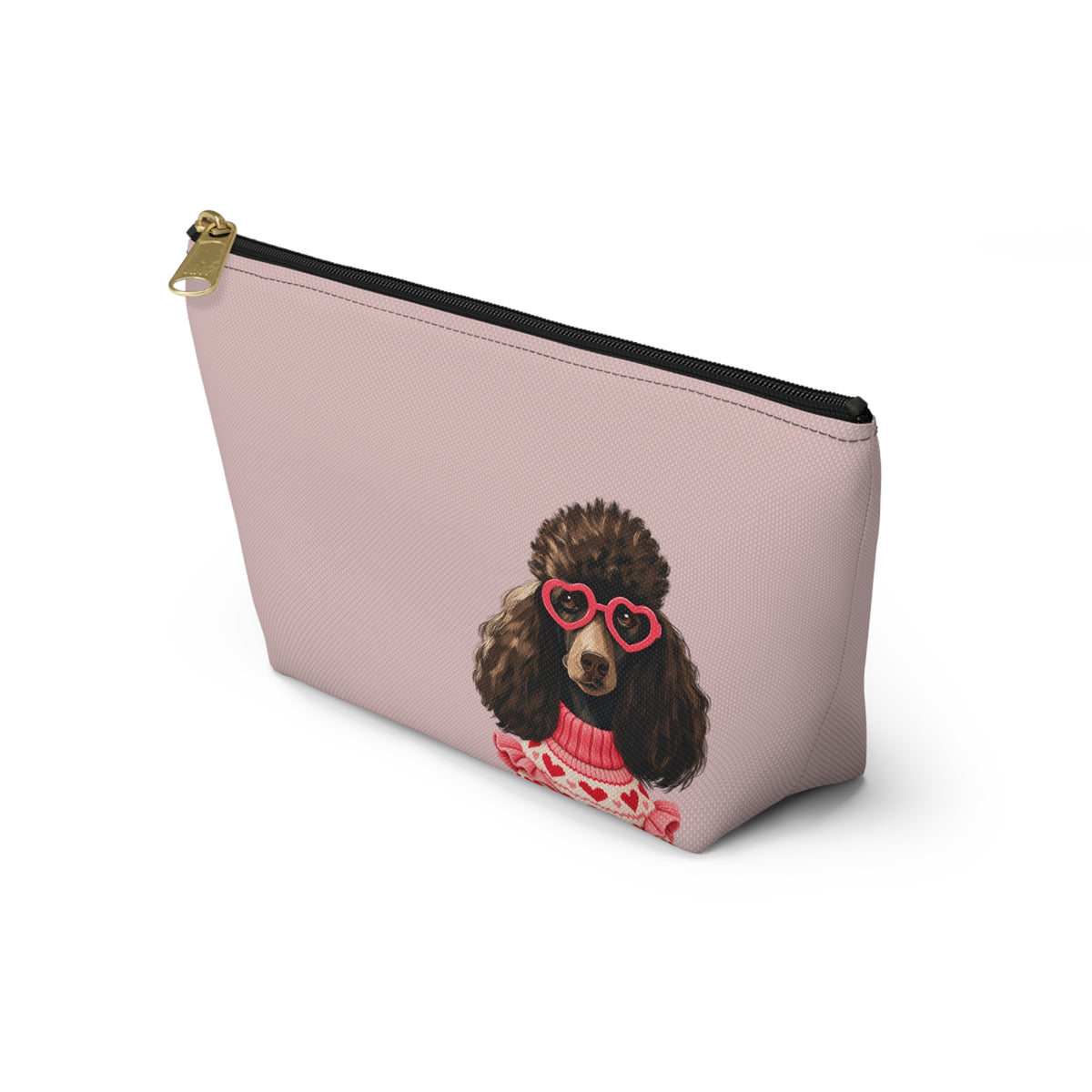 Poodle makeup pouch with printed dog artwork — image 3 of 16