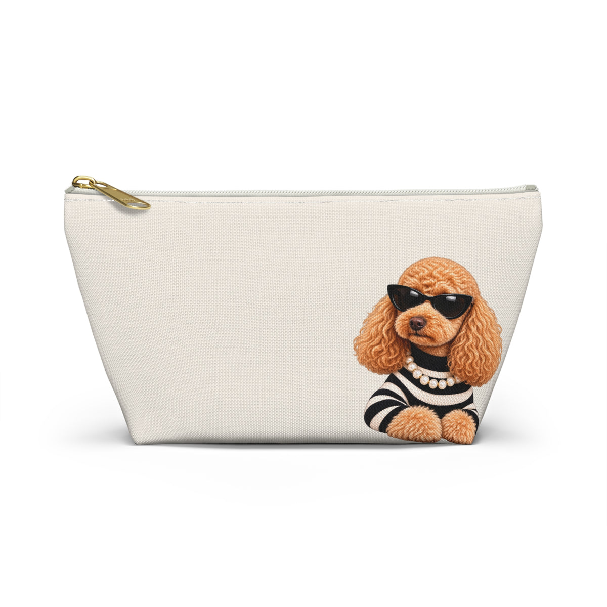 Poodle illustration on a cosmetic makeup pouch, StileVivoItaly
