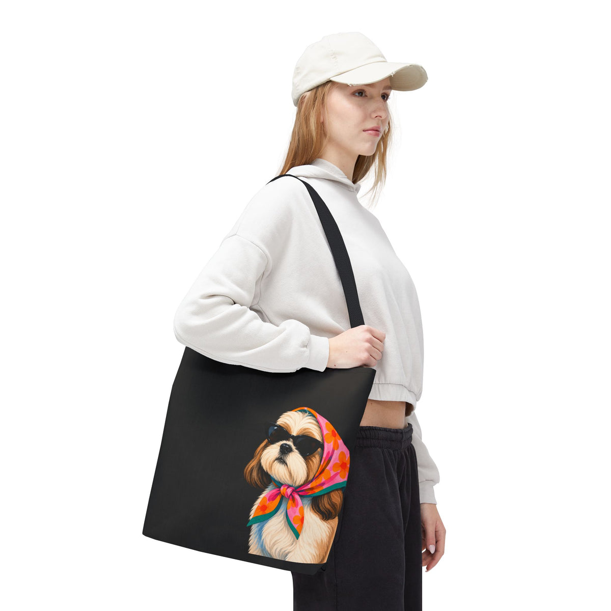 Shih Tzu tote bag with printed dog artwork — image 3 of 13