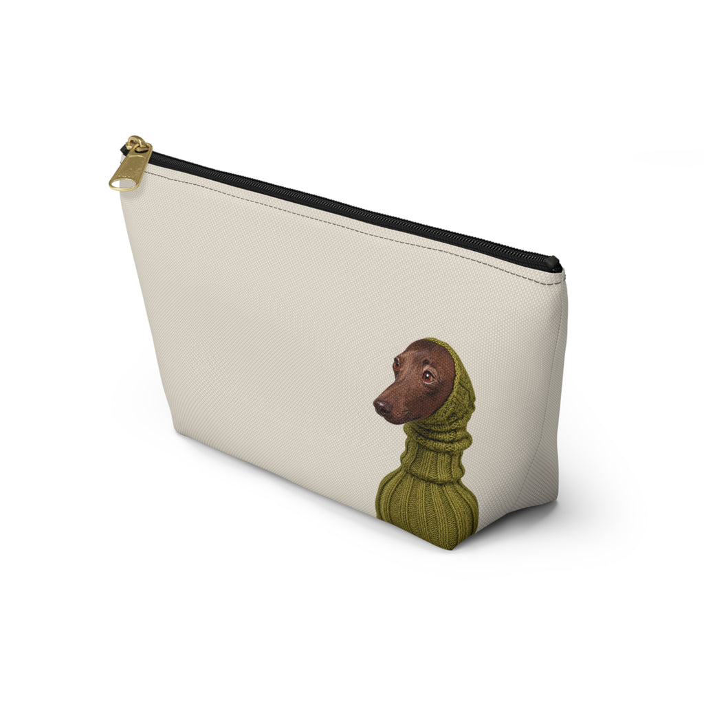 Dachshund makeup pouch with printed dog artwork — image 3 of 18