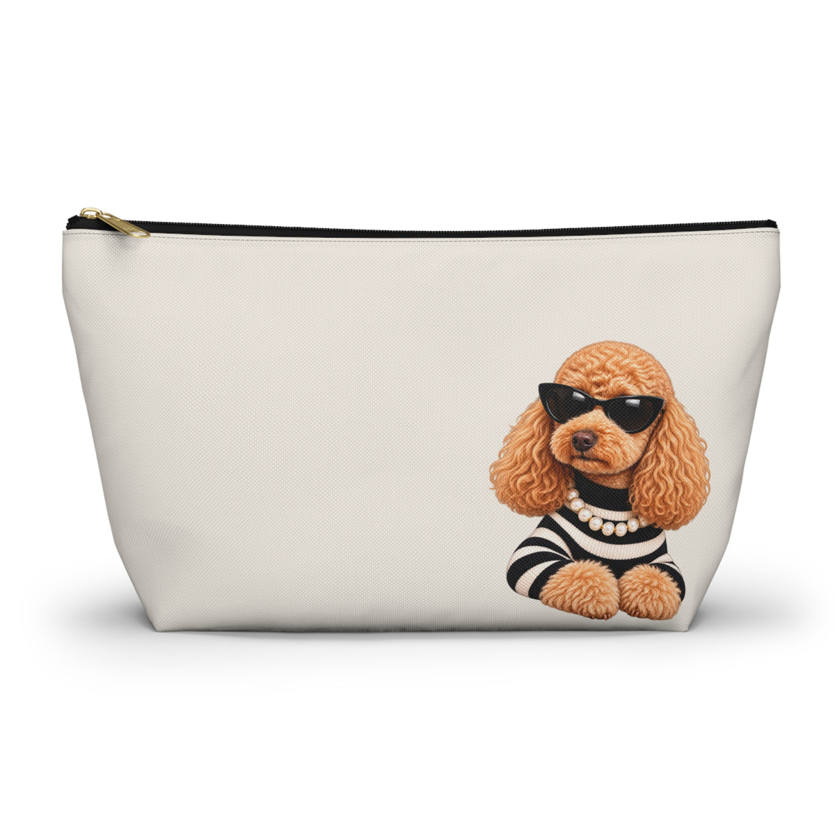 Poodle makeup pouch with printed dog artwork — image 2 of 4