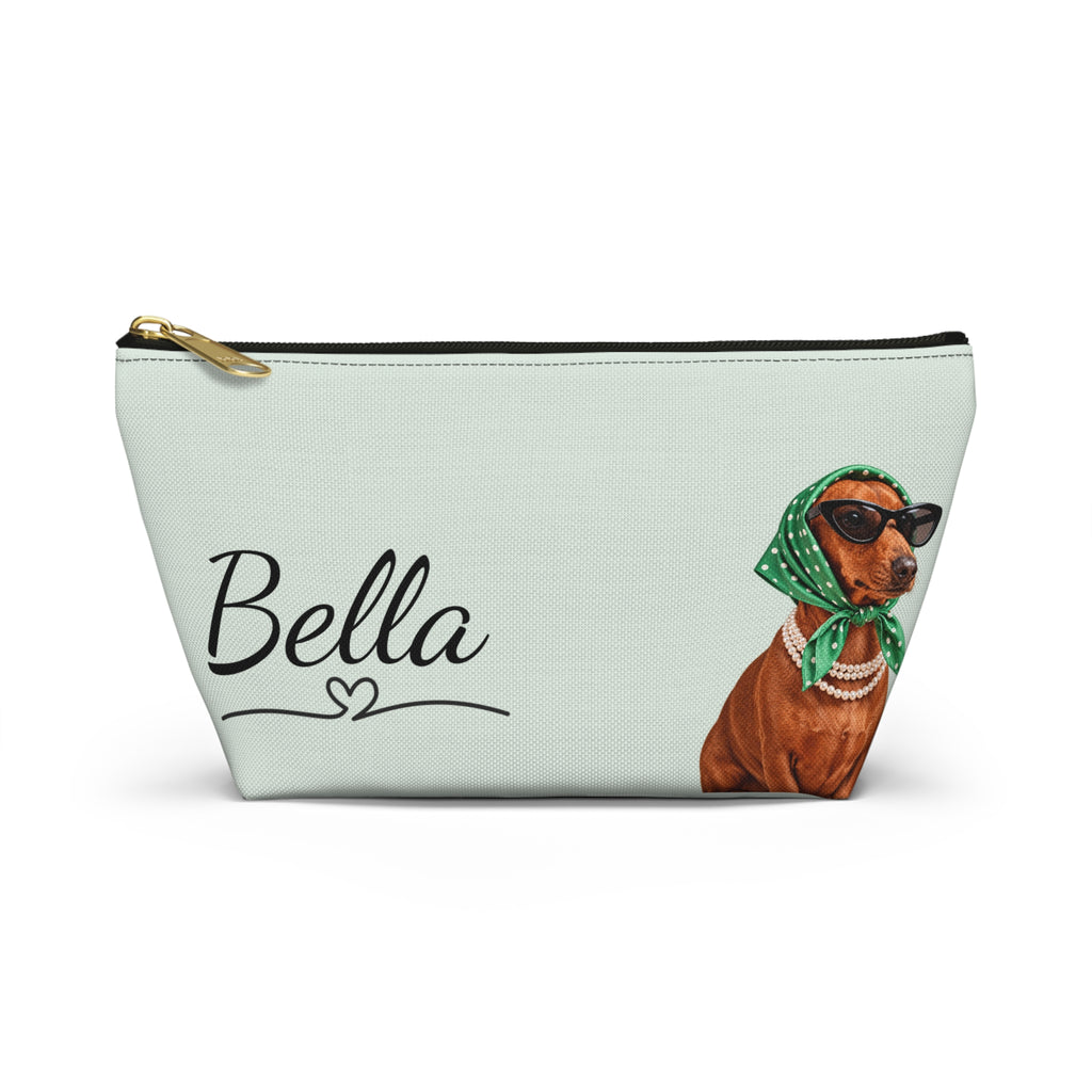 Dachshund makeup pouch with printed dog artwork — image 5 of 7
