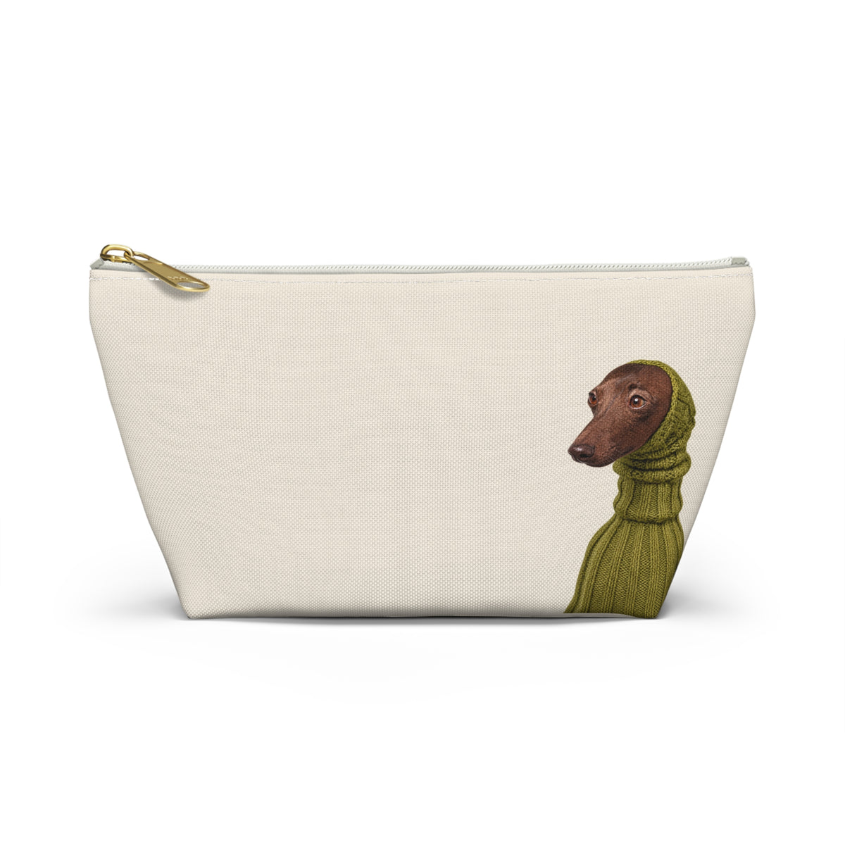 Dachshund makeup pouch with printed dog artwork — image 2 of 18