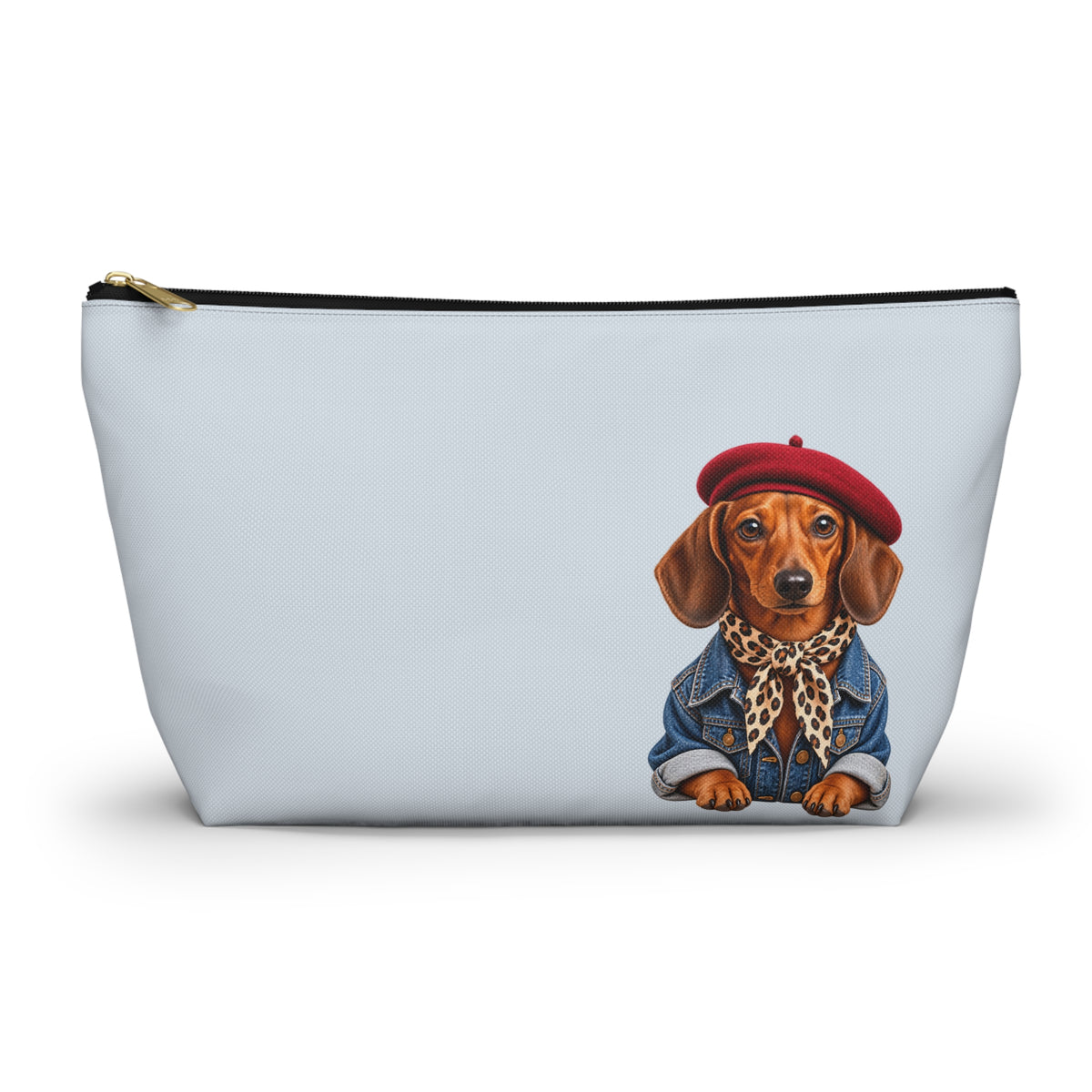 Dachshund makeup pouch with printed dog artwork — image 2 of 8