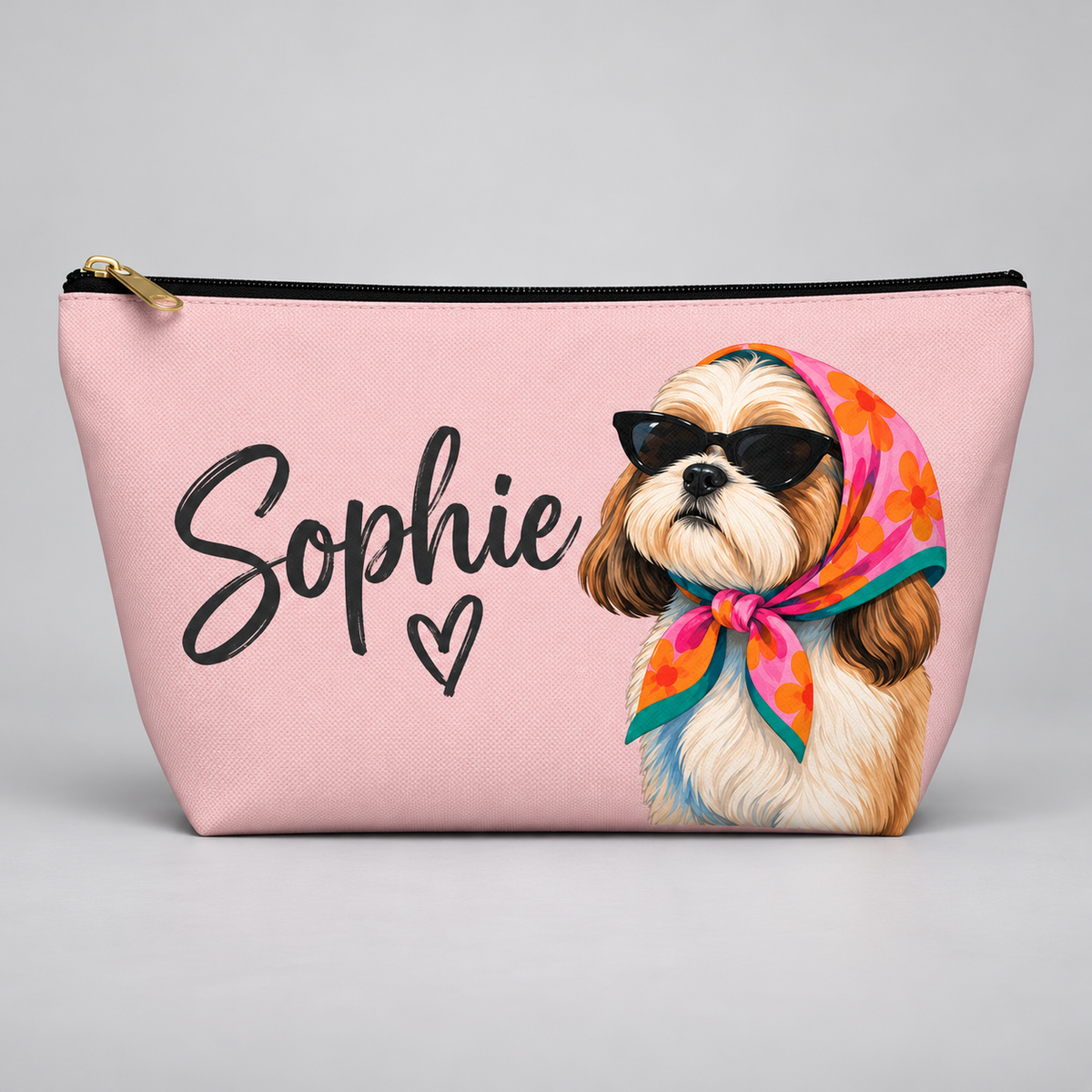Dog-themed makeup pouch with printed dog artwork — image 11 of 15