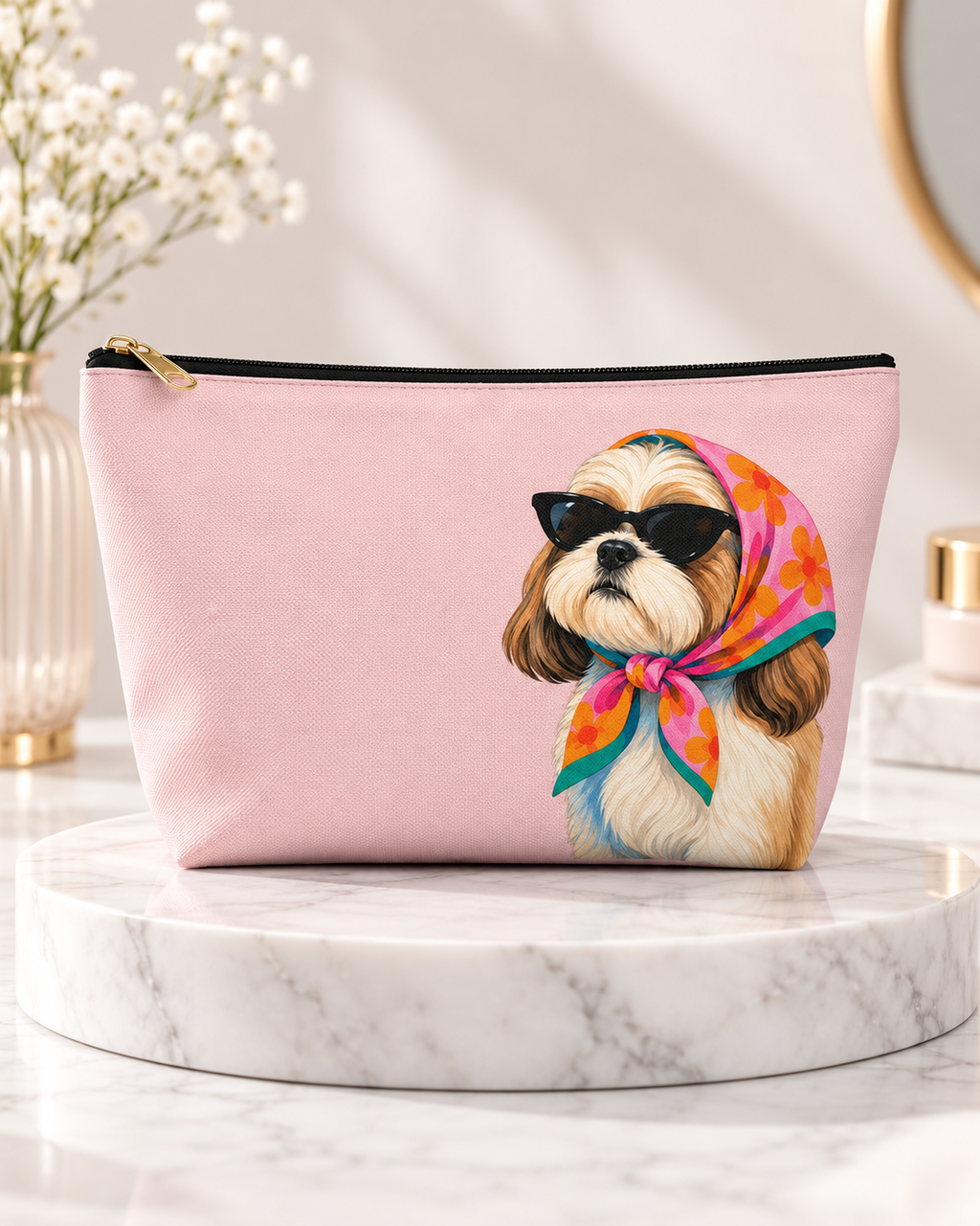 Dog-themed makeup pouch with printed dog artwork — image 15 of 15
