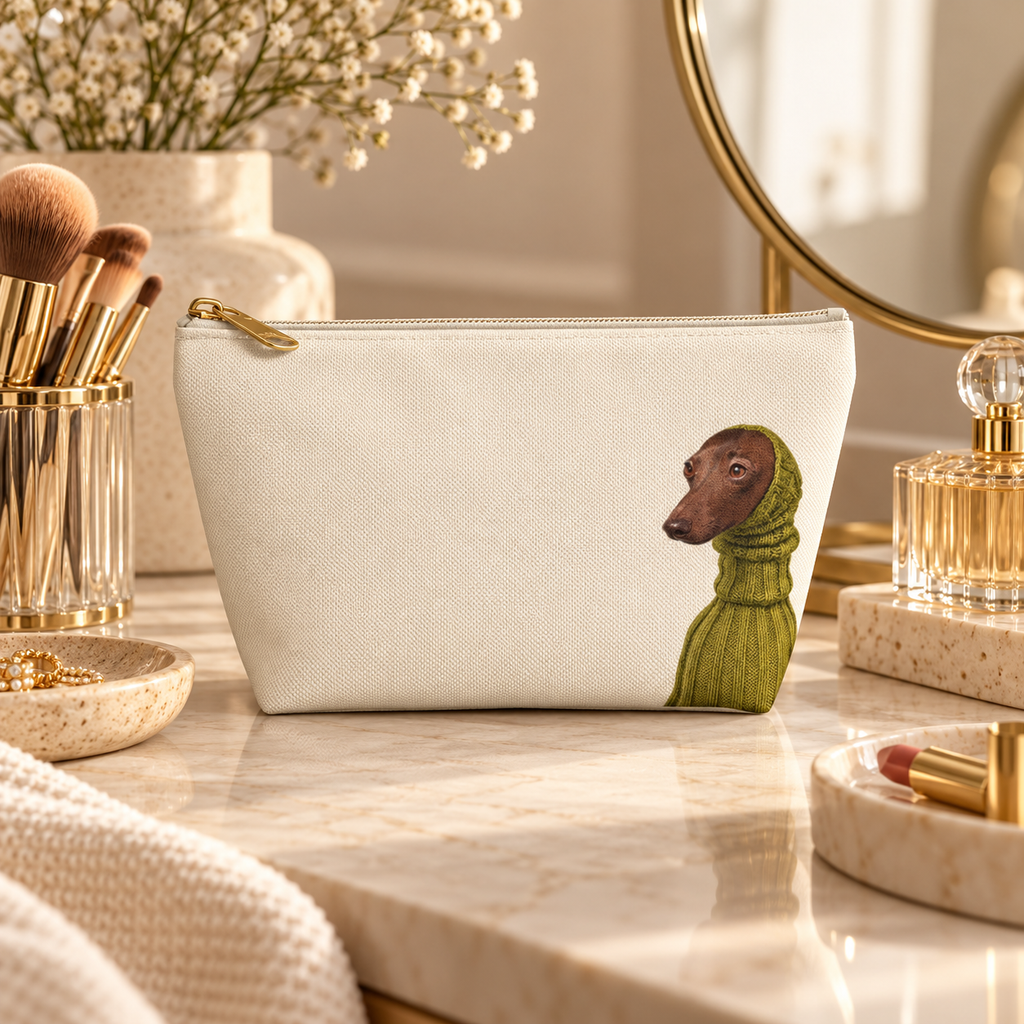Dachshund makeup pouch with printed dog artwork — image 12 of 18