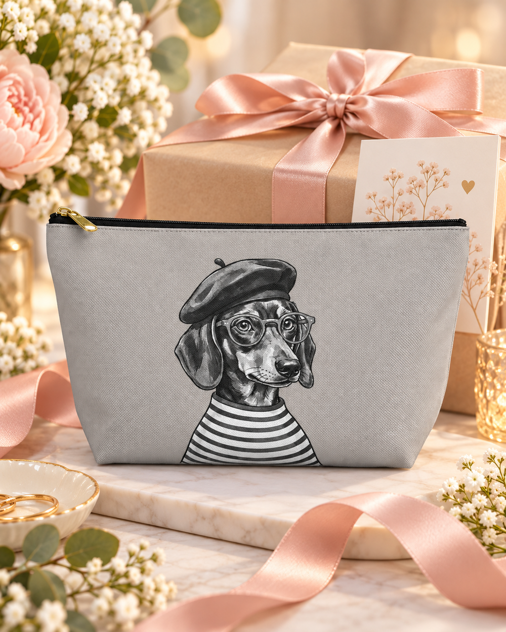 Dog-themed makeup pouch with printed dog artwork — image 5 of 9