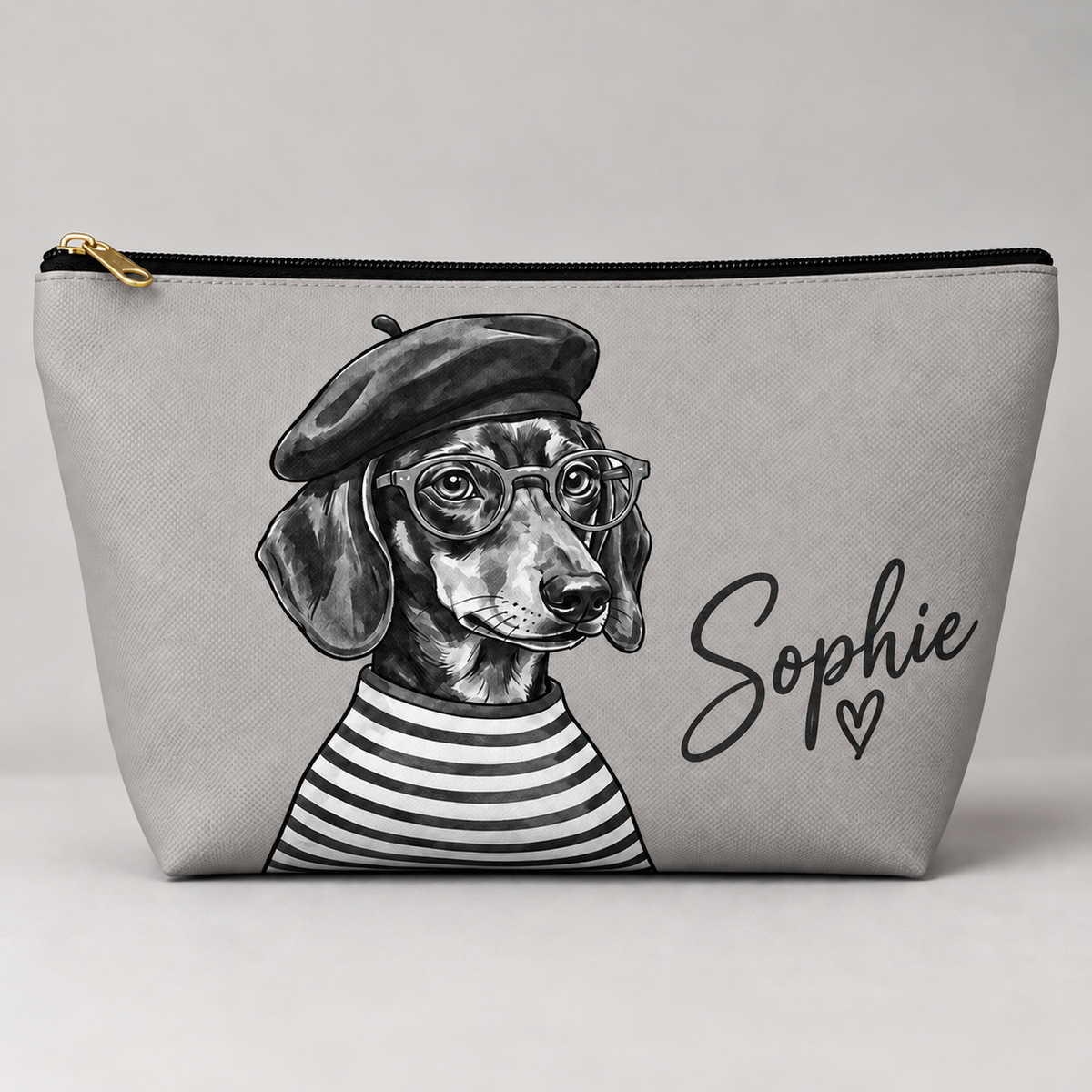 Dog-themed makeup pouch with printed dog artwork — image 8 of 9