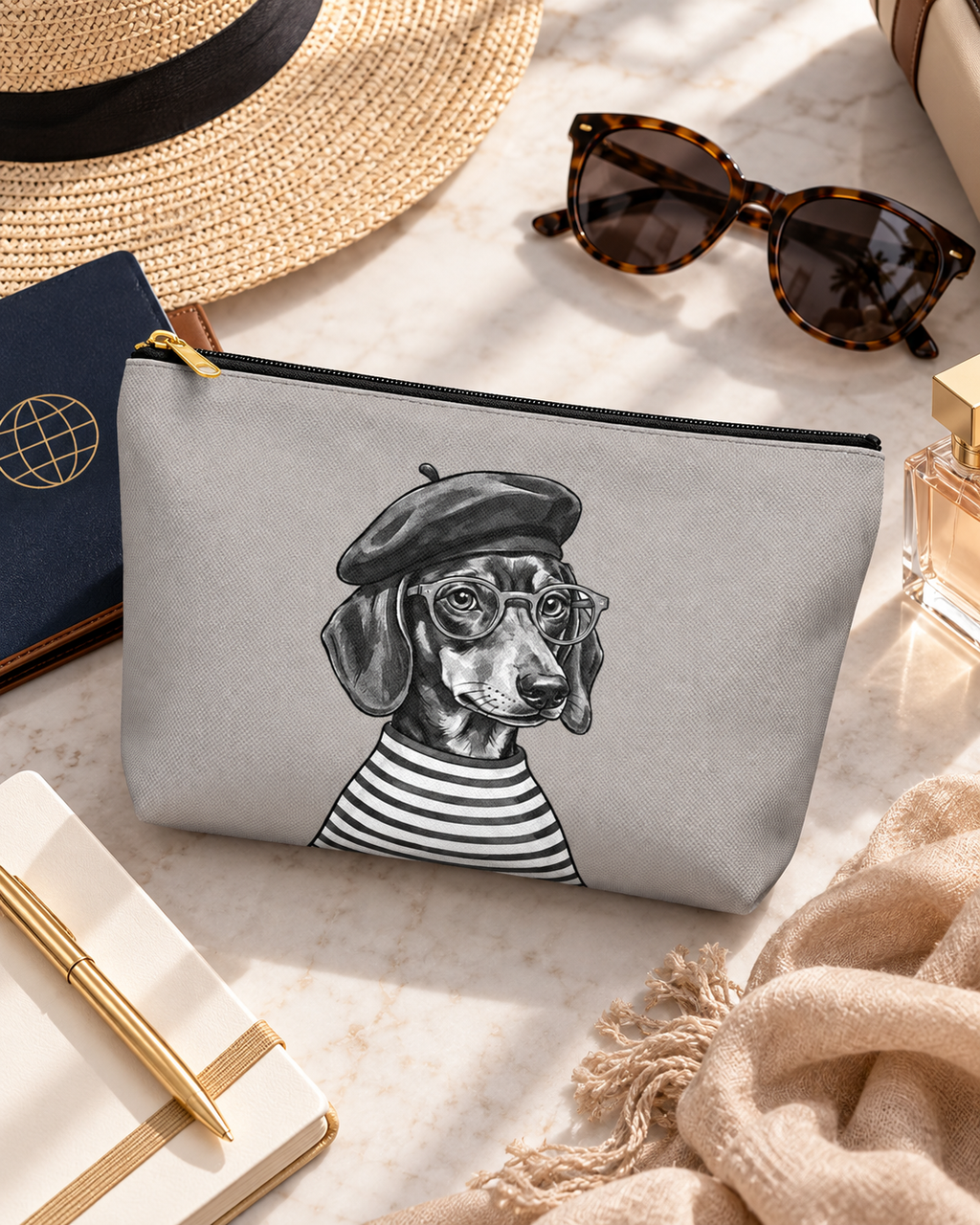 Dog-themed makeup pouch with printed dog artwork — image 9 of 9