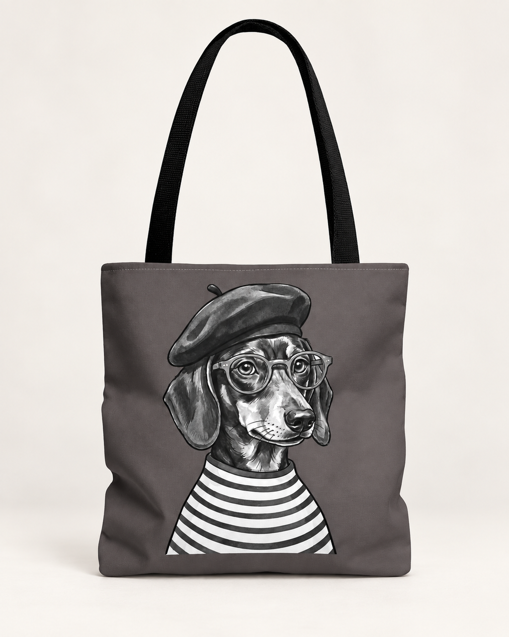 Dachshund tote bag with printed dog artwork — image 2 of 5