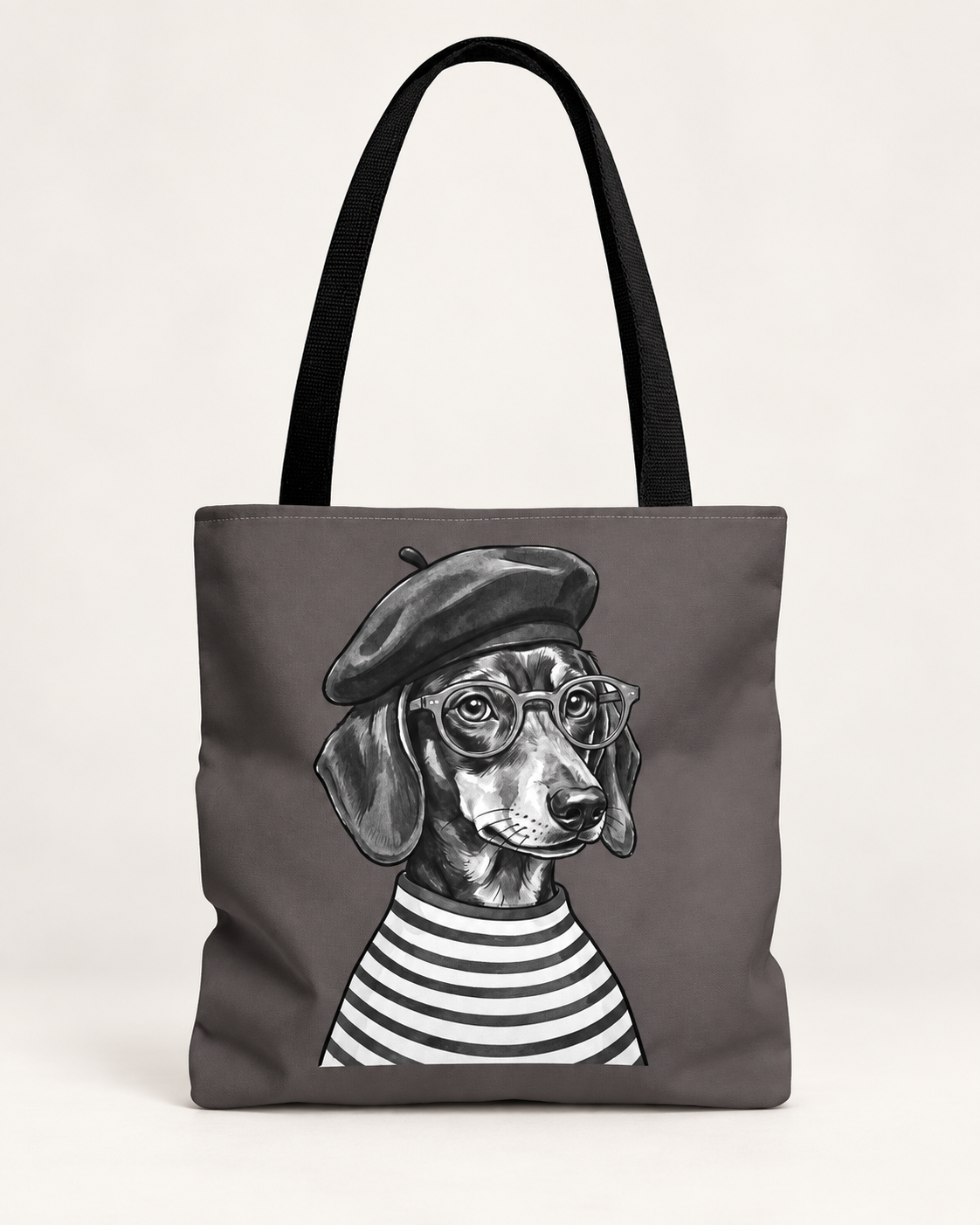 Dachshund tote bag with printed dog artwork — image 2 of 5