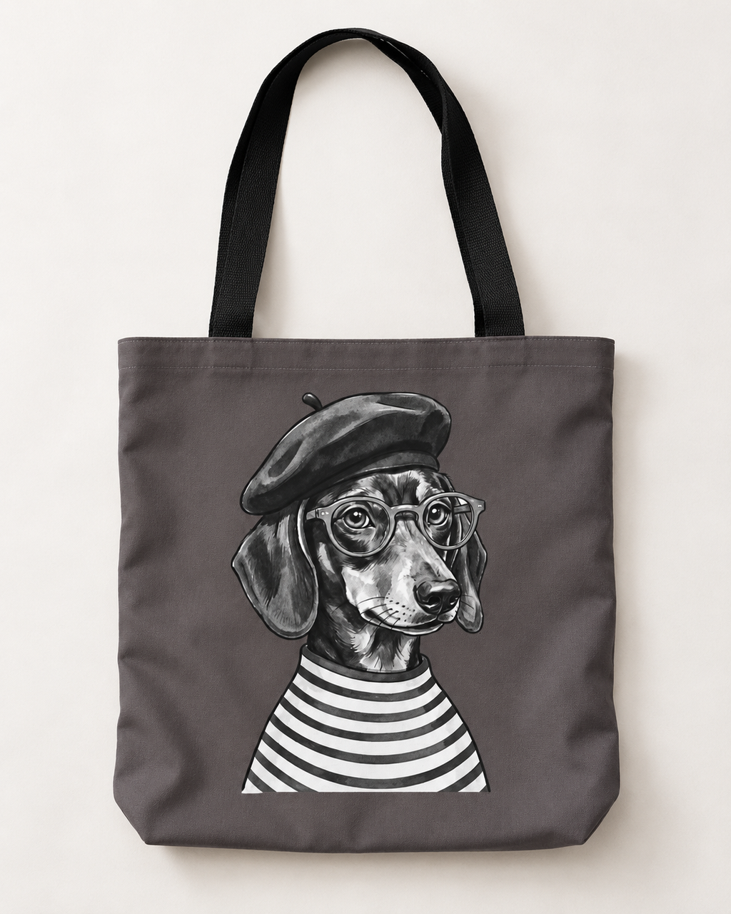 Dachshund tote bag with printed dog artwork — image 5 of 5