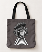 Dachshund tote bag with printed dog artwork — image 5 of 5