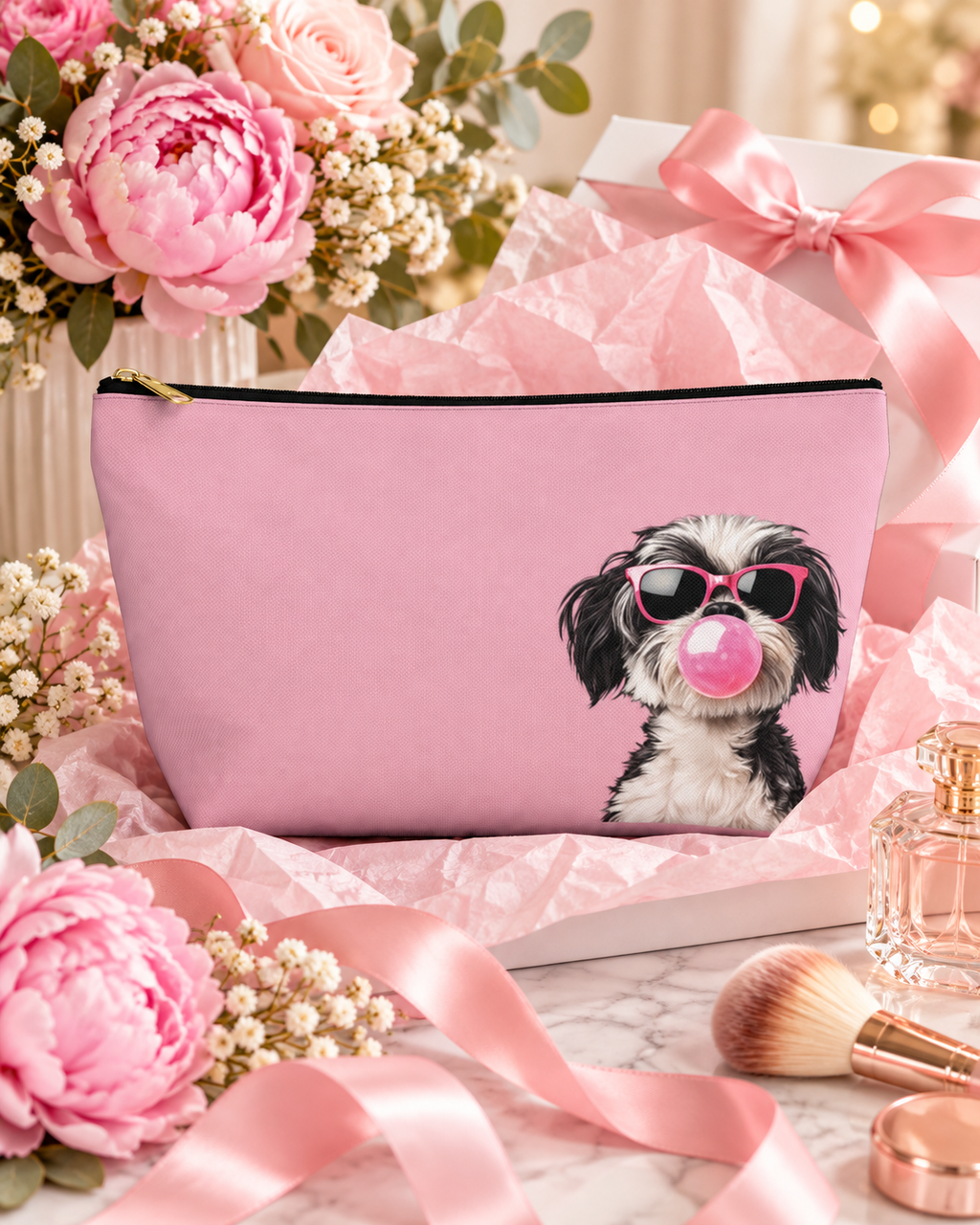 Shih Tzu makeup pouch with printed dog artwork — image 6 of 9