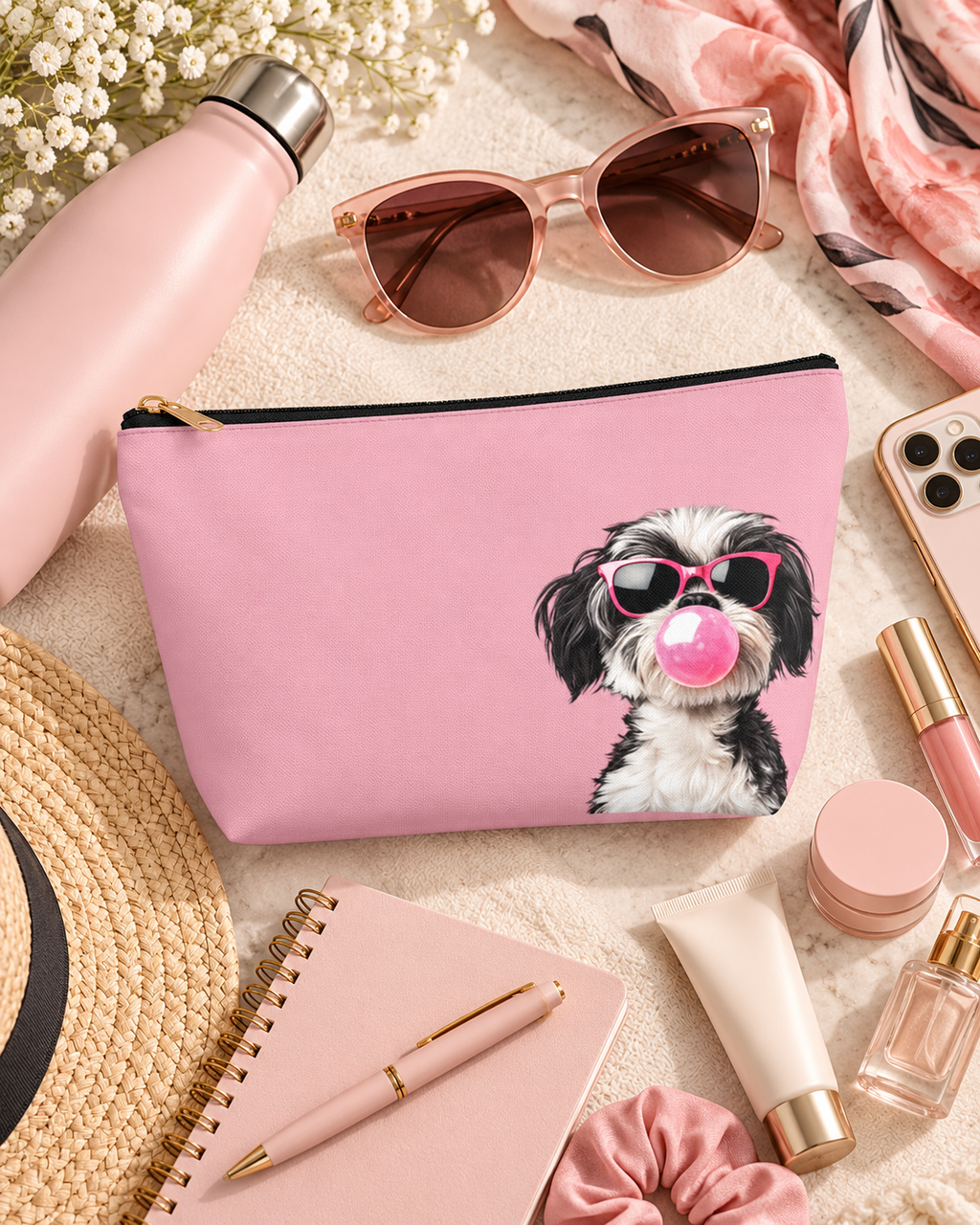 Shih Tzu makeup pouch with printed dog artwork — image 8 of 9
