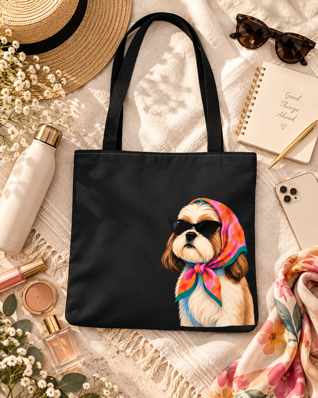 Shih Tzu Tote Bag, Cute Dog Lover Tote, Shih Tzu Mom Gift, Stylish Pet Shopper, Reusable Everyday Bag, Gift for Dog Mom