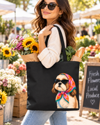 Shih Tzu tote bag with printed dog artwork — image 7 of 13