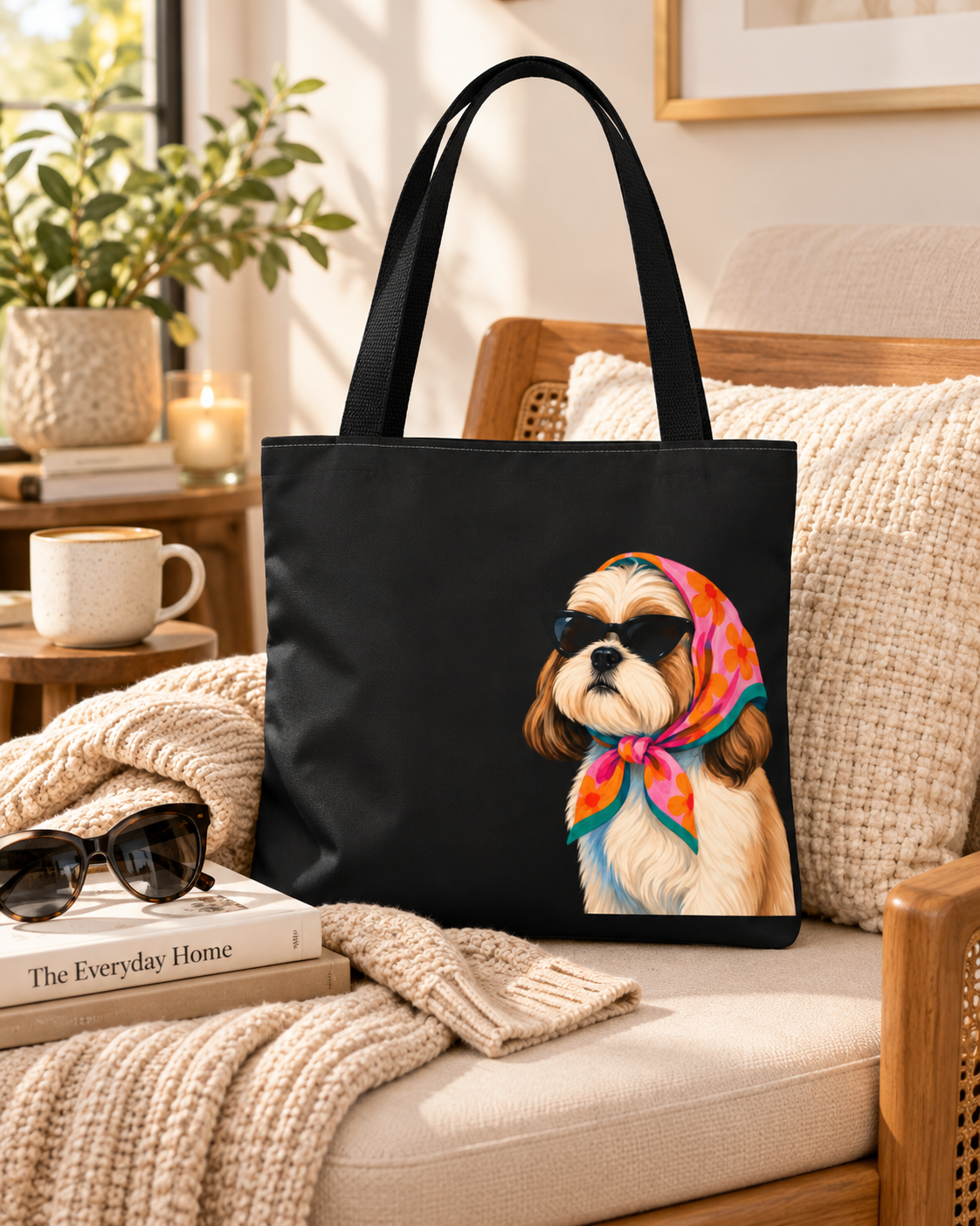Shih Tzu tote bag with printed dog artwork — image 8 of 13