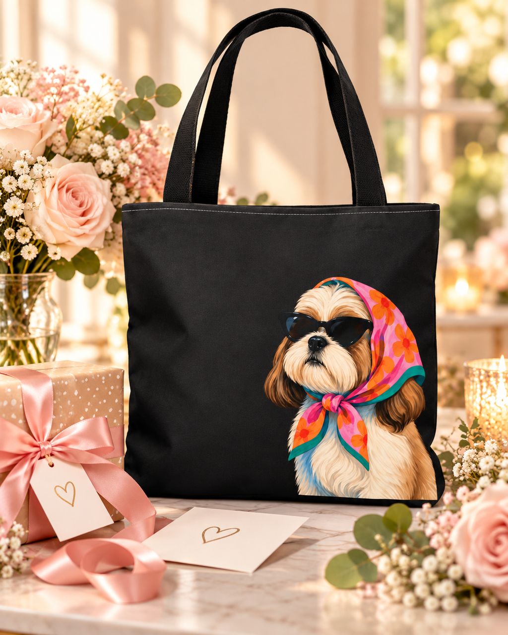 Shih Tzu tote bag with printed dog artwork — image 11 of 13