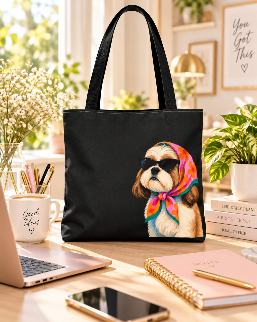 Shih Tzu tote bag with printed dog artwork — image 12 of 13