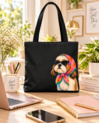 Shih Tzu tote bag with printed dog artwork — image 12 of 13