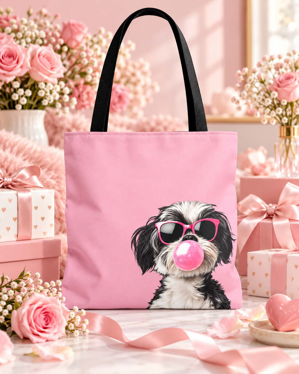 Shih Tzu tote bag with printed dog artwork — image 3 of 13