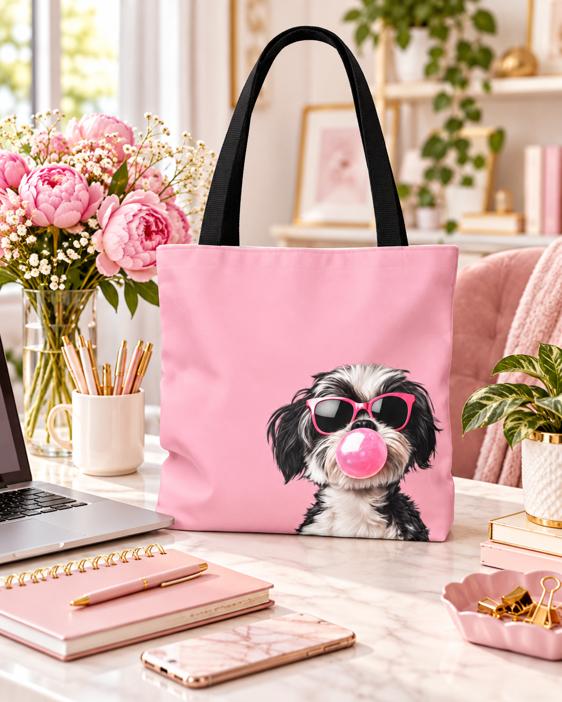 Shih Tzu tote bag with printed dog artwork — image 4 of 13