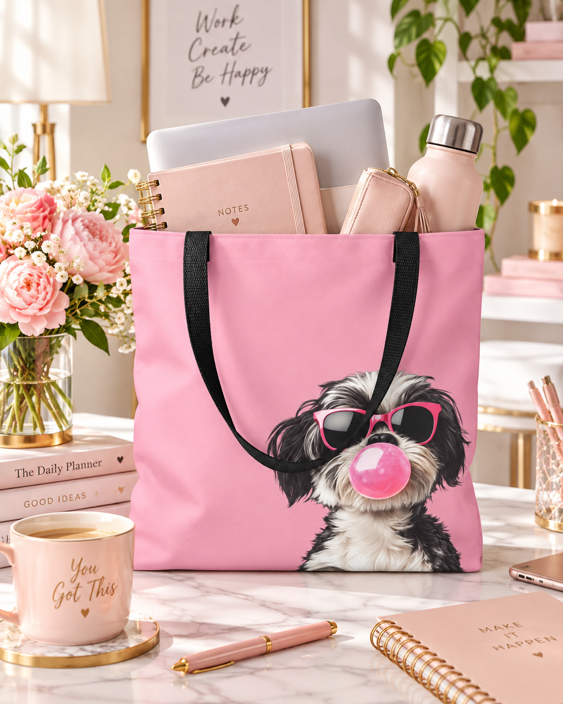 Shih Tzu tote bag with printed dog artwork — image 5 of 13