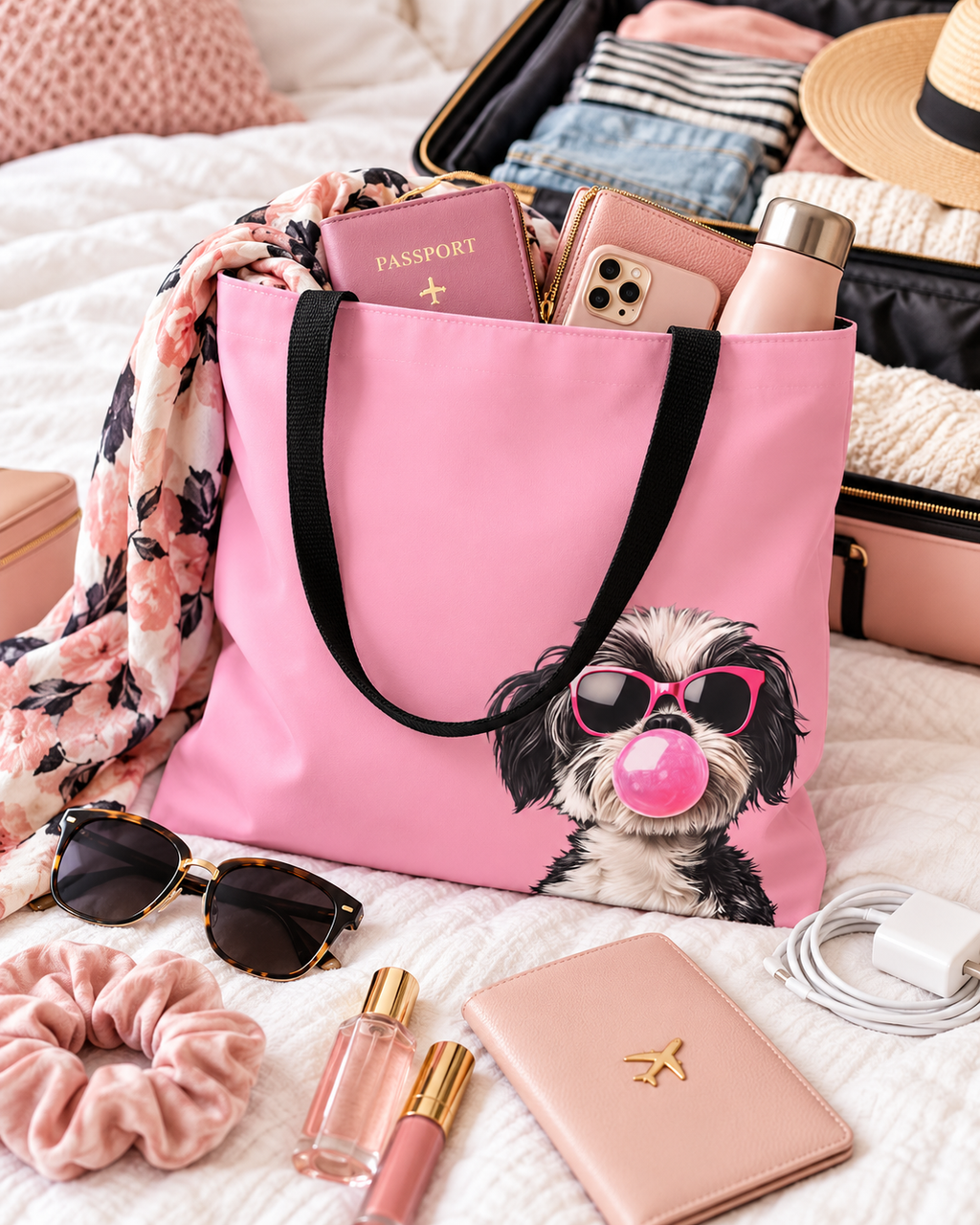 Shih Tzu tote bag with printed dog artwork — image 8 of 13