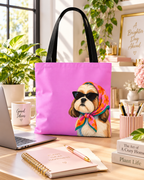 Shih Tzu tote bag with printed dog artwork — image 2 of 10