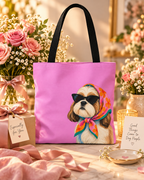 Shih Tzu tote bag with printed dog artwork — image 3 of 10