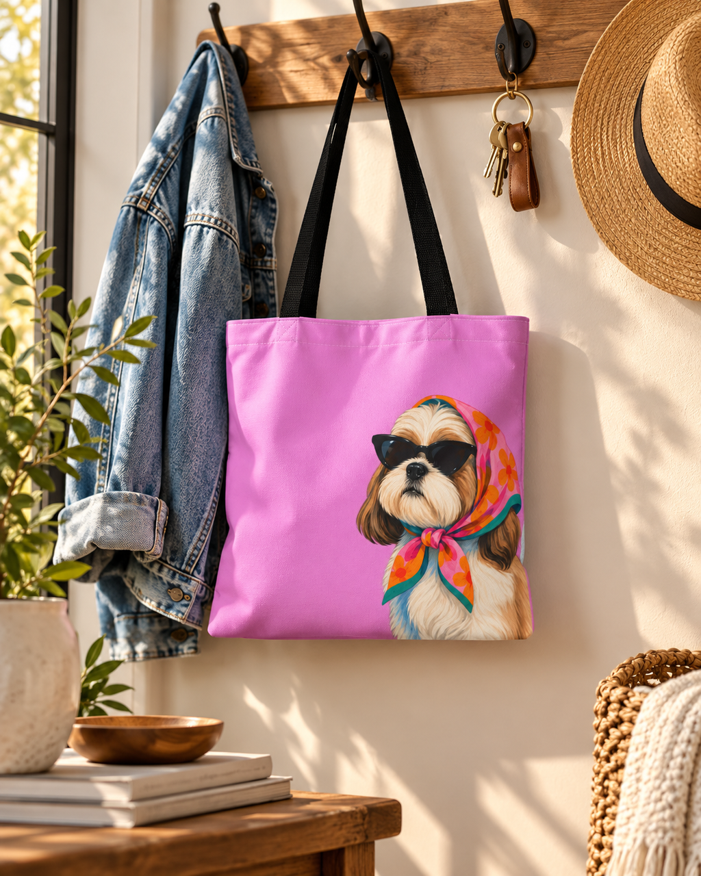 Shih Tzu tote bag with printed dog artwork — image 8 of 10