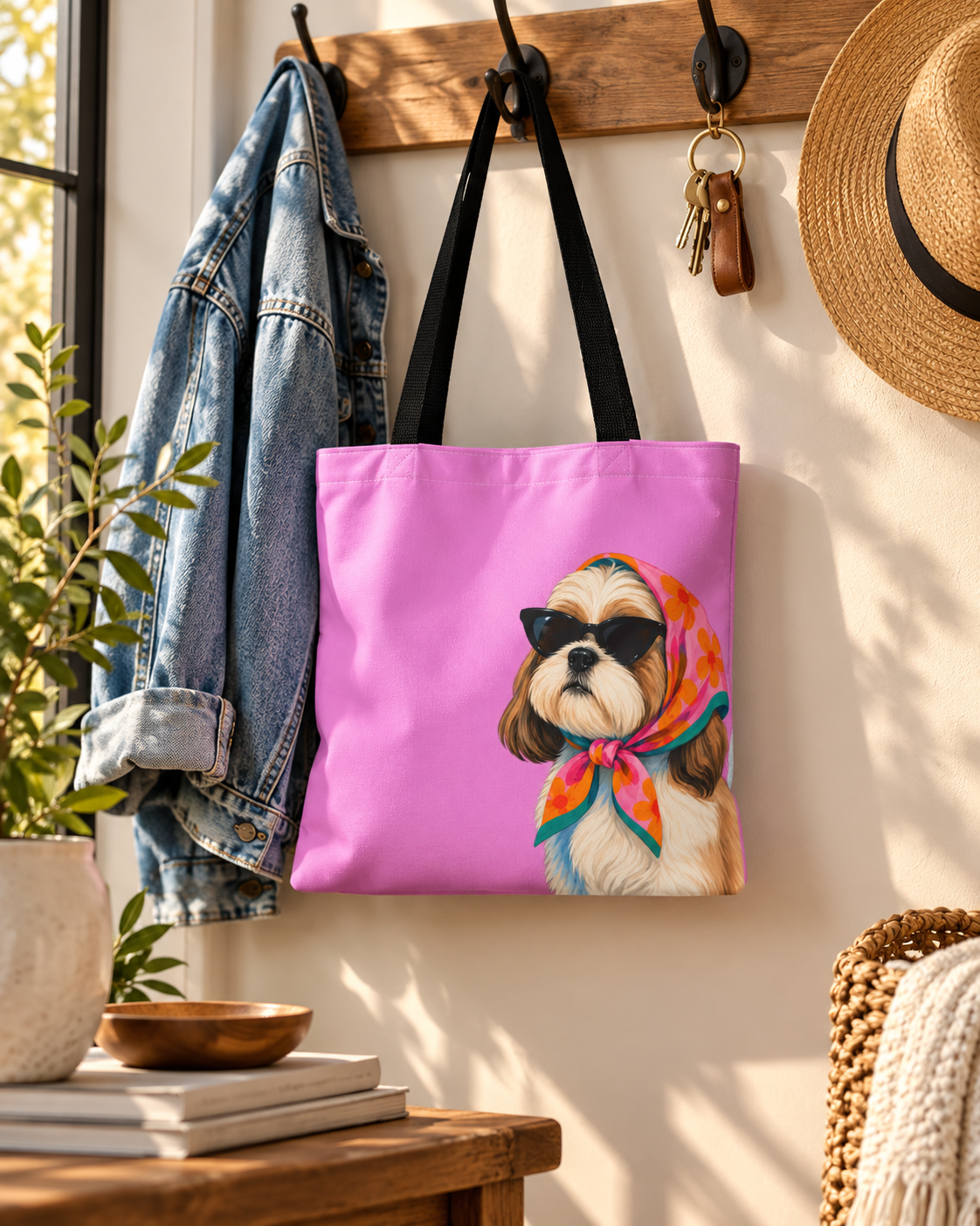Shih Tzu tote bag with printed dog artwork — image 8 of 10