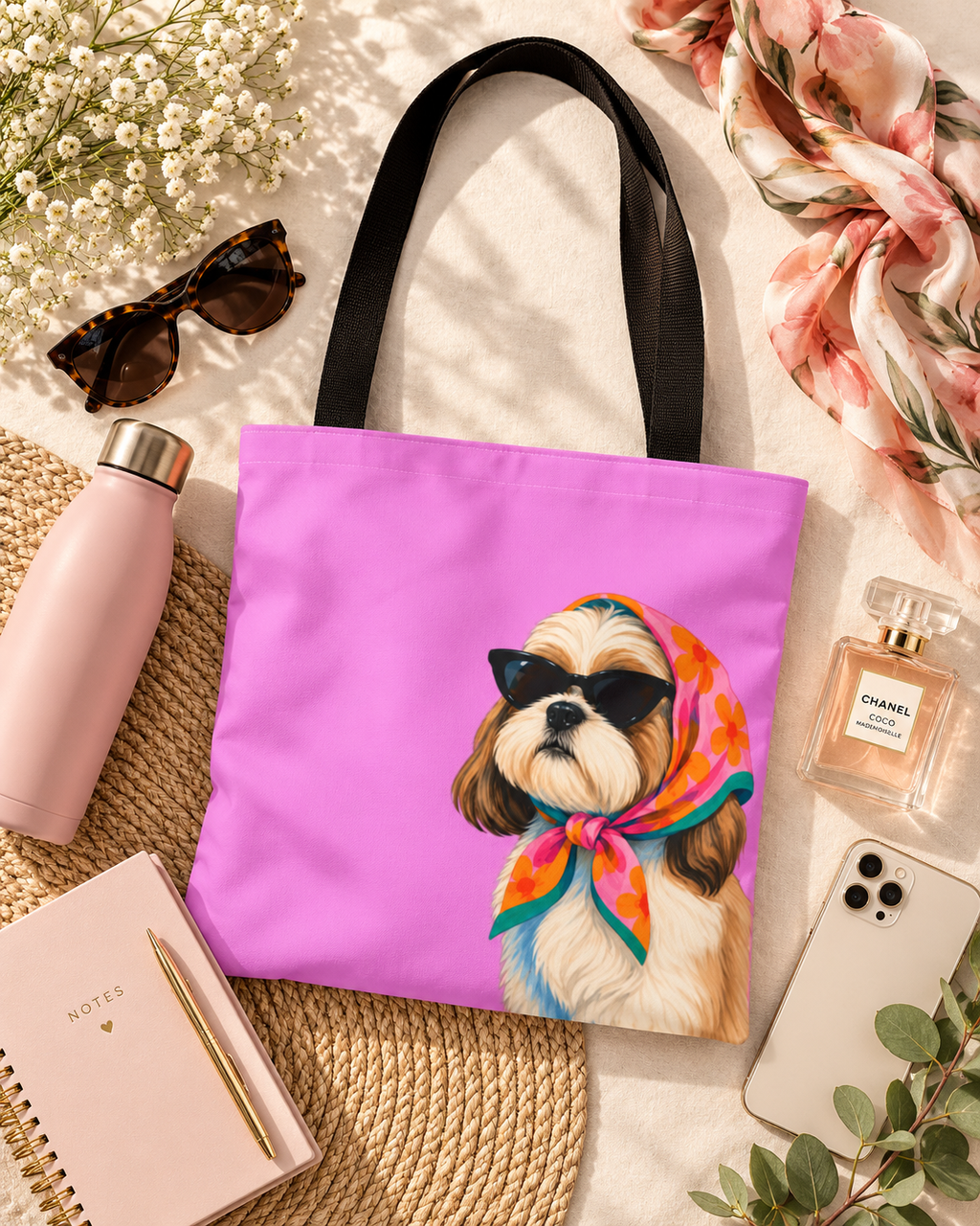 Shih Tzu tote bag with printed dog artwork — image 10 of 10