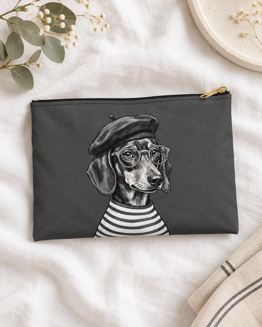 Dachshund accessory pouch with printed dog artwork — image 3 of 9