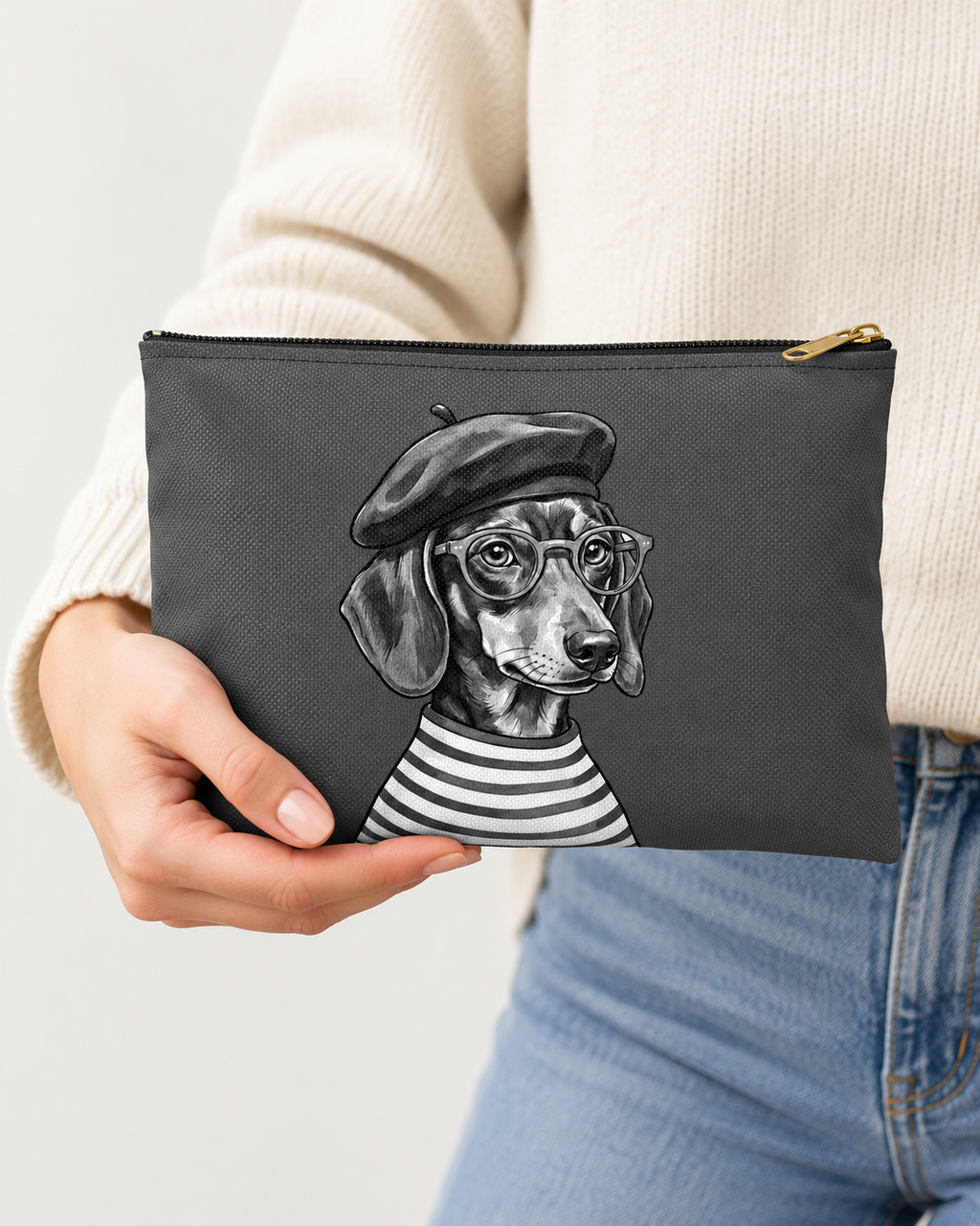 Dachshund accessory pouch with printed dog artwork — image 9 of 9