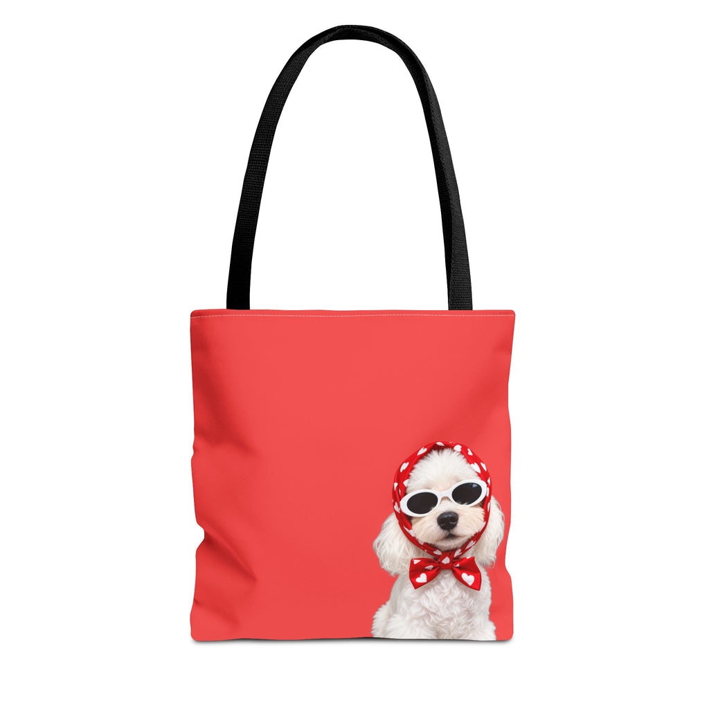 Poodle tote bag with printed dog artwork — image 1 of 6