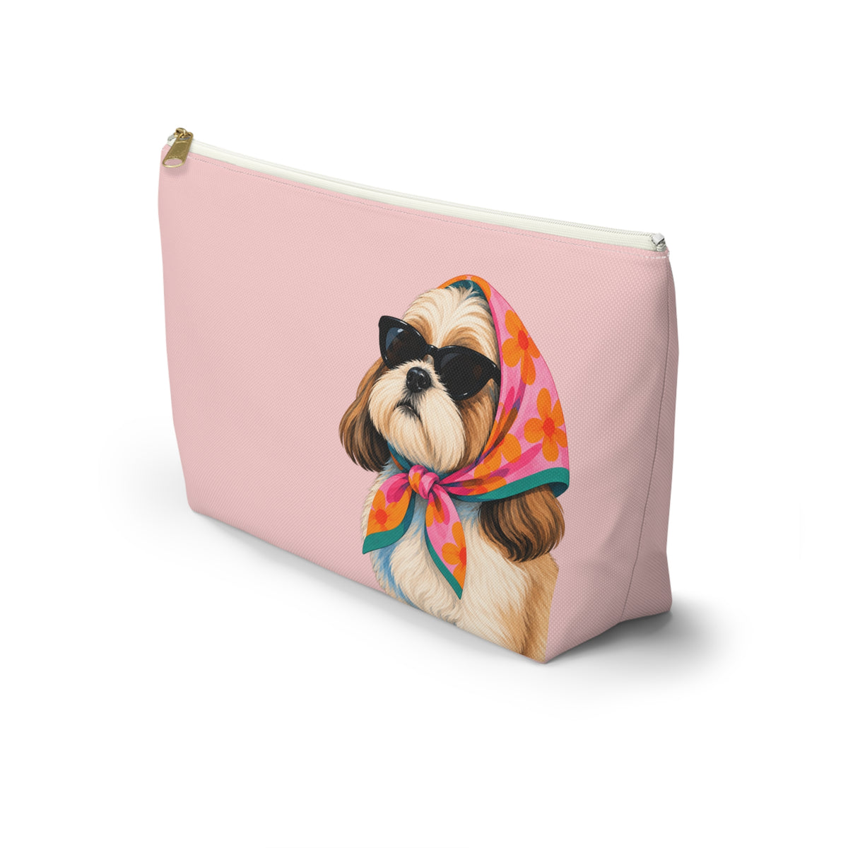 Dog-themed makeup pouch with printed dog artwork — image 2 of 15