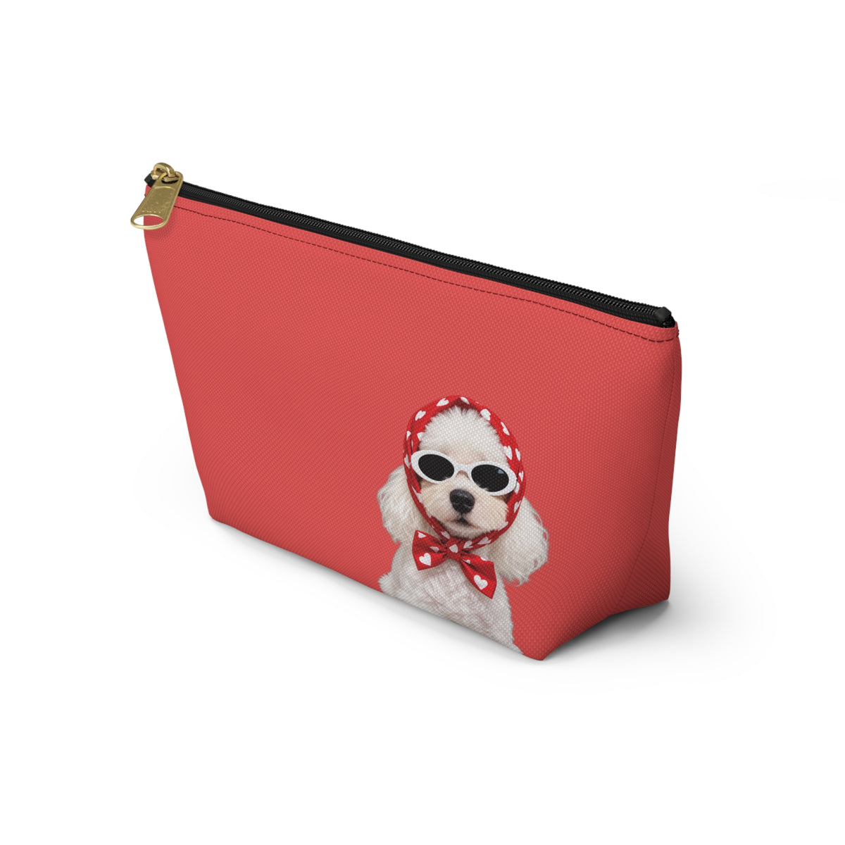 Poodle makeup pouch with printed dog artwork — image 3 of 7
