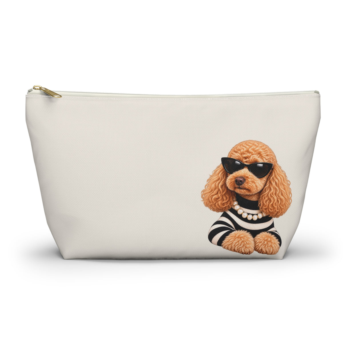 Poodle makeup pouch with printed dog artwork — image 3 of 4