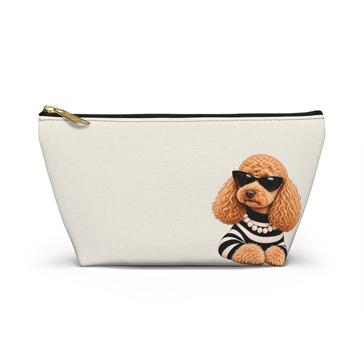 Poodle makeup pouch with printed dog artwork — image 4 of 4