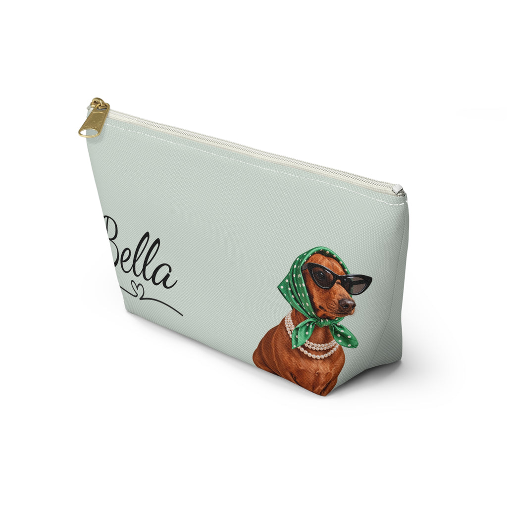 Dachshund makeup pouch with printed dog artwork — image 7 of 7