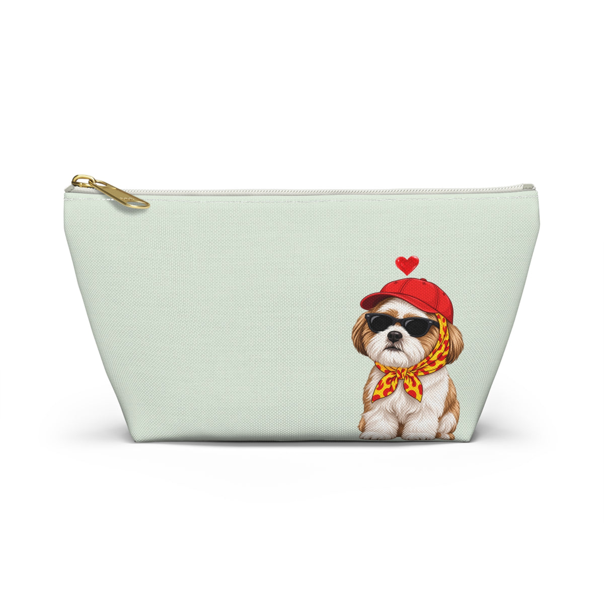 Shih Tzu makeup pouch with printed dog artwork — image 1 of 4