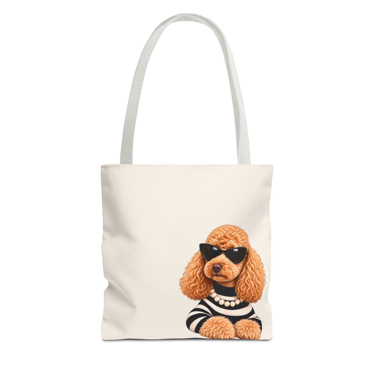 Poodle tote bag with printed dog artwork — image 2 of 6