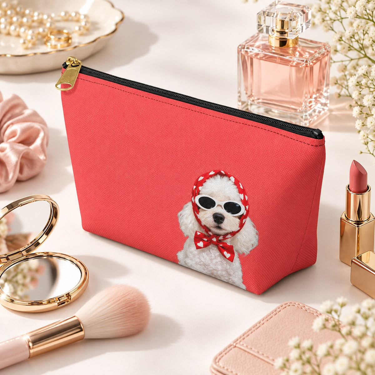 Copy of Poodle in Heart Sunglasses Accessory Pouch | TBottom Cosmetic Bag