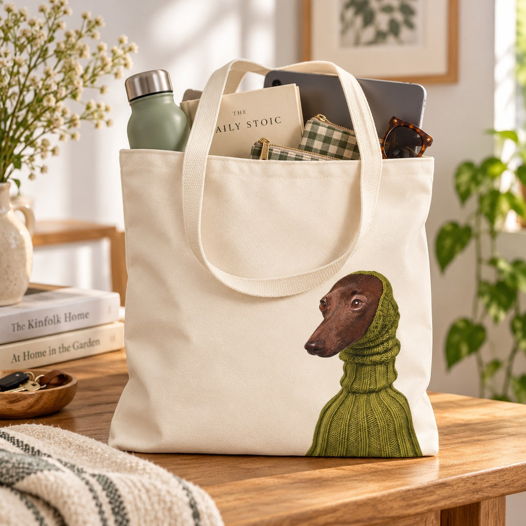 Dachshund Tote Bag, Optional Custom Name Dog Bag, Sausage Dog Gift, Wiener Dog Tote, Dachshund Mom Gift, Doxie Lover Gift