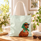 Dachshund Tote Bag, Optional Custom Name Wiener Dog Bag, Sausage Dog Gift, Doxie Mom Tote, Dachshund Lover Gift for Her
